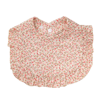 Flower Print Baby Bibs Adjustable Snap Saliva Towel Ruffled Edge Muslin Cotton Burp Cloths Rainbow A Grade Girls Feeding Scarf