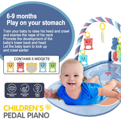 Children's pedal piano education early education music fitness baby music fitness equipment toy light crawling mat