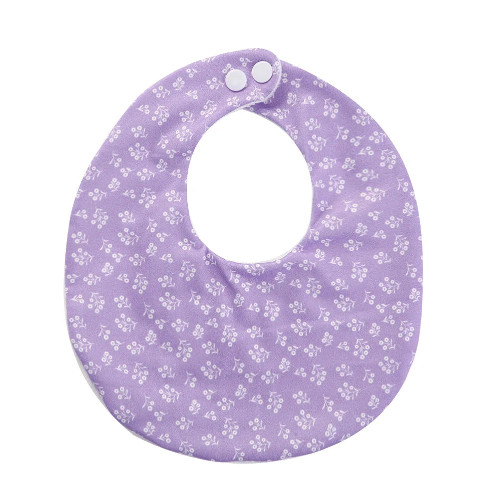 Flower Print Baby Bib Stuff Cotton Adjustable Snap Bandana Scarf for Kids Newborn Boys Girls Feeding Saliva Towel Burp Cloth
