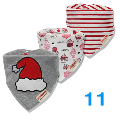 3pcs Organic Cotton Baby Scarf Muslin Burp Cloth Bandana Bibs Newborn Baby Boy Infant Girl Toddler Winter Scarf Waterproof Bib