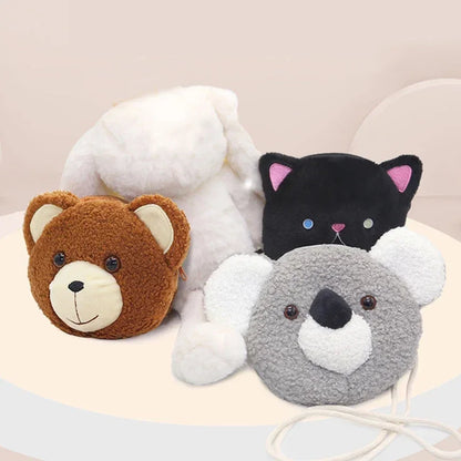 Cartoon Plush Crossbody Bag for Children Cute Animal Bear Coin Wallet Boys and Girls Mini Shoulder Bag Kawaii Plush Purses