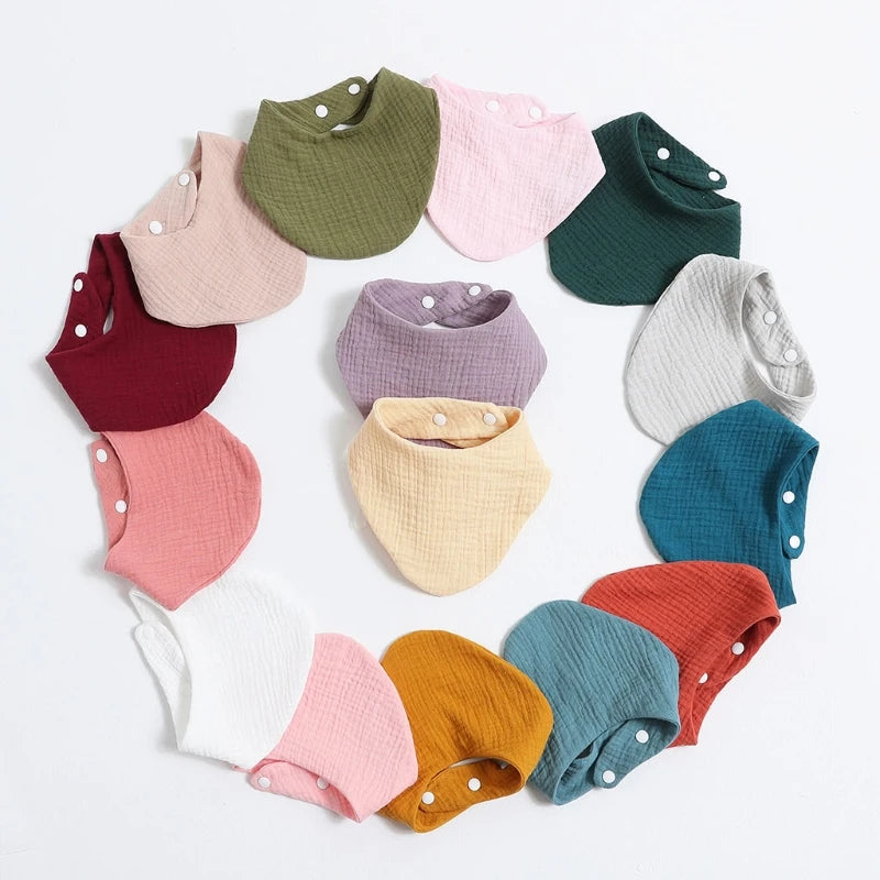 Baby Infant Cotton Bib Solid Color  Scarf Feeding Saliva Towel Bandana Burp Cloth Boy Girl Babies Accessories Newborn