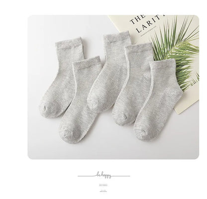 5 Pairs/Lot Children Cotton Socks Boy Girl Baby Fashion Solid Wild Soft Breathable For 1-12 Years Summer Kids Casual Mesh Socks