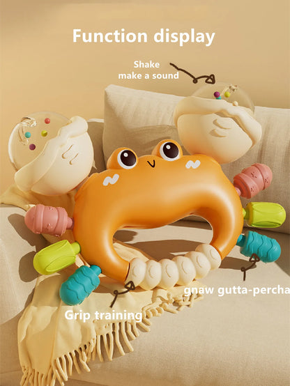 1pc Hand Rattle Portable Sensory Teething Toy Sand Hammer Crab Hand Grip Toys Early Educational Toys for Boys and Girls Gift