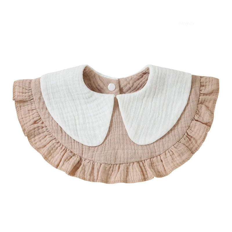 Newborn Baby Baby Stuff Items Gauze Bibs 4 Layer Pure Cotton 360 Degree Round Solid Color Infant Burp Cloth Apron Children Gifts