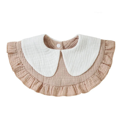 Newborn Baby Baby Stuff Items Gauze Bibs 4 Layer Pure Cotton 360 Degree Round Solid Color Infant Burp Cloth Apron Children Gifts
