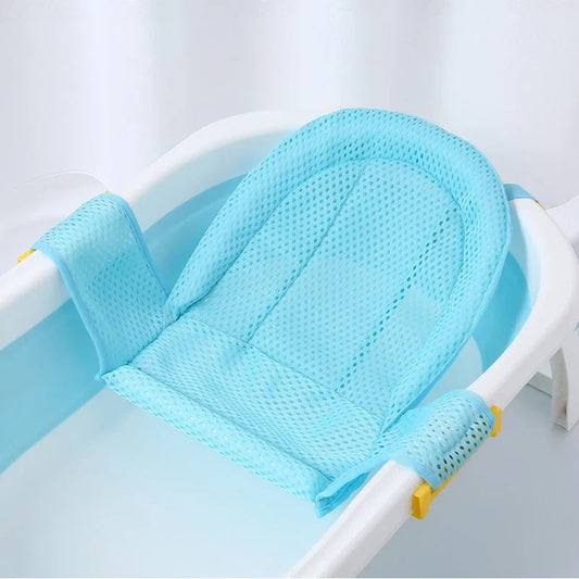 Portable Baby Bathtub Pad Ajustable Bath Tub Shower Cushion Newborn Support Seat Mat Foldable Baby Bath Seat Floating Water Pad