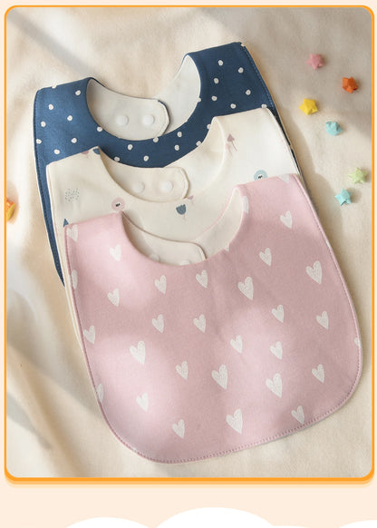 INSULAR Baby Bibs Newborn Cotton Soft Saliva Towel Infant Feeding Cloth Muslin Stuff Printing Pinny Waterproof U-shaped 3 Layers