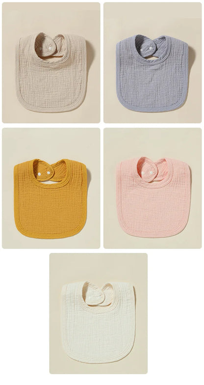 Cotton Gauze Baby Bibs Autumn New Solid Color Infant Bib Newborn Burp Cloths for Kids Boy Girl Spring Soft Feeding Saliva Towel