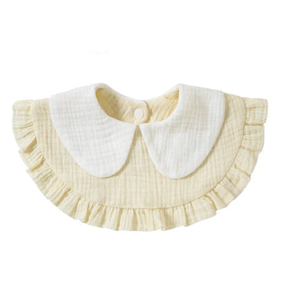 Newborn Baby Baby Stuff Items Gauze Bibs 4 Layer Pure Cotton 360 Degree Round Solid Color Infant Burp Cloth Apron Children Gifts