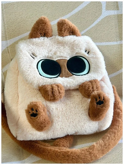 Student School Bag Artificial Fur Plush Capybara Bag Casual All-match Fur Bag Large Capacity Backpack School Backpack Mochila