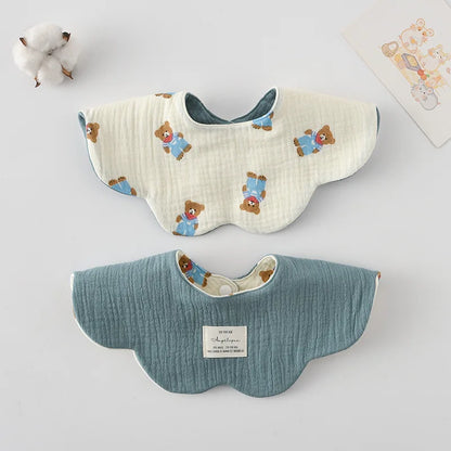 New Cute Cotton Baby Feeding Drool Bib Infants Two-sided Usable Saliva Towel Soft Burp Cloth For Newborn Toddler Kids Bibs