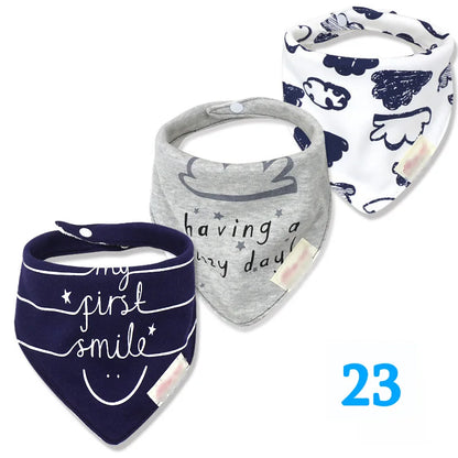 3pcs Organic Cotton Baby Scarf Muslin Burp Cloth Bandana Bibs Newborn Baby Boy Infant Girl Toddler Winter Scarf Waterproof Bib