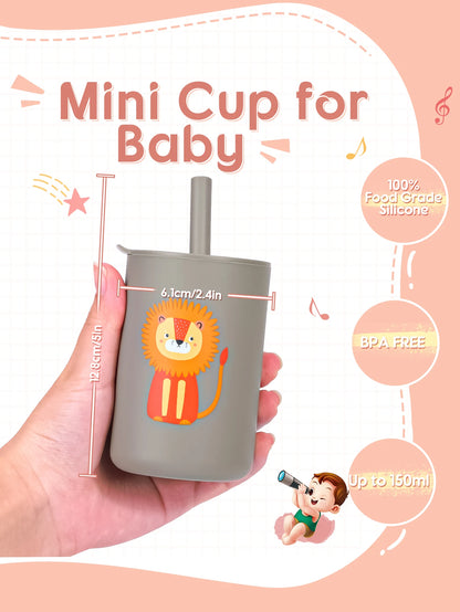 TYRY.HU 1Pc Baby Feeding Straw Cup Baby Cartoon Learning Feeding Cup Food Grade Silicone Toddler Water Bottle Tableware BPA Free