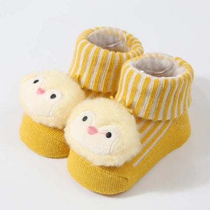 Baby Socks Spring and Autumn Soft Cotton Newborn Baby Socks in The Tube Cartoon 3D Doll Infant Boys Girls Socks 0-6 months