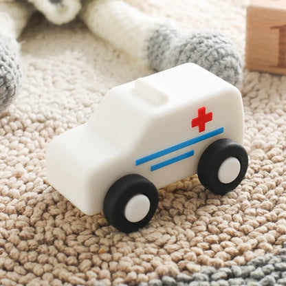 Montessori Baby Silicone Car Toys 0 12 Months Newborn Baby Things Silicone Baby Teether Toy Car  Educational Toy Silicone Blocks