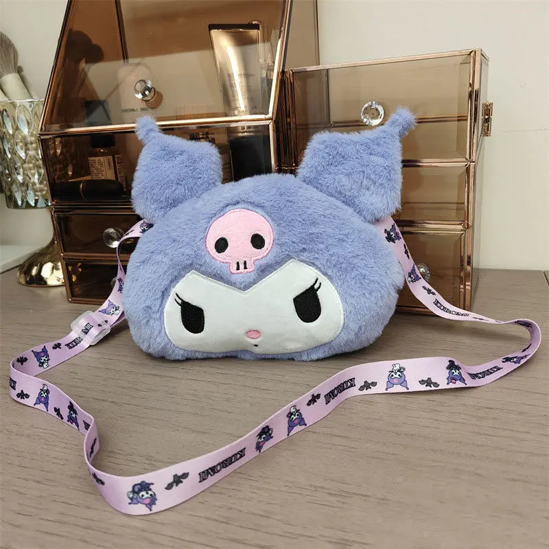 Sanrio Plush Cinnamoroll Melody Kuromi Women Tote Handbags Shoulder Bags Fashion Female Messenger Bags Purses Xmas Gifts