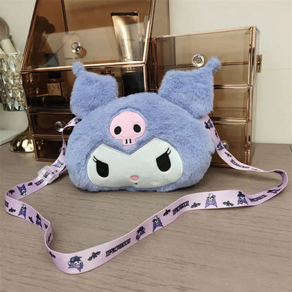 Sanrio Plush Cinnamoroll Melody Kuromi Women Tote Handbags Shoulder Bags Fashion Female Messenger Bags Purses Xmas Gifts