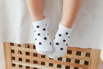 5Pairs/lot 0-12Y Cute Lovely Short Baby Socks Children Sock Red Heart Girls Cotton Mesh Cute Newborn Boy Toddler White Sock