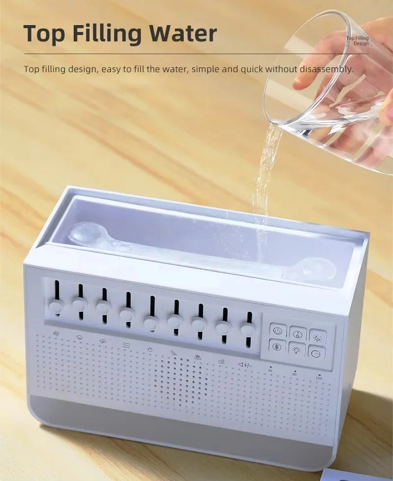 C221 Portable White Noise Built-in Bluetooth Speaker Humidifier Sleep Aid Device All-in-one Machine with 8 Group Nature Sounds