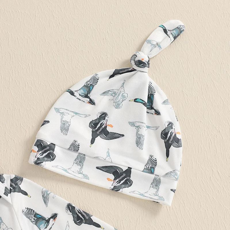 Organic Cotton Long Sleeve Baby Sleep Sack with Cute Animal Print Newborn Gown Baby Wearable Blanket for Girls and Boys