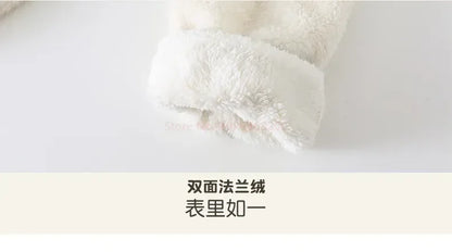 Sanrioed Plush Anime Cinnamoroll Winter Flannel Kids Rompers Girl Boy Toddler Jumpsuit Infant Clothes Pyjamas Kid Overalls Gift