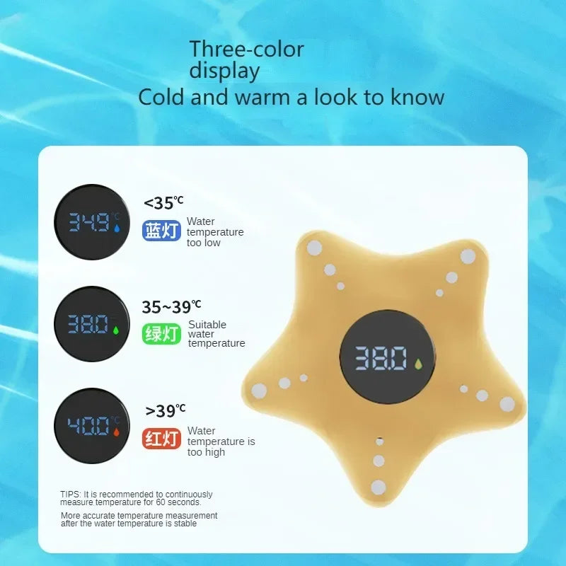 Sea Star Thermometer Baby Bathtub Shower Water Thermometer Baby Safe Temperature Sensor Floating Waterproof Baby